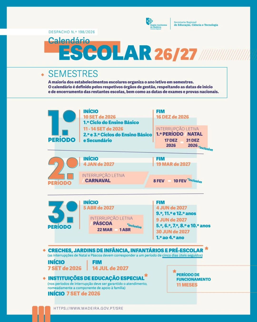 Calendário Escolar 2026/2027