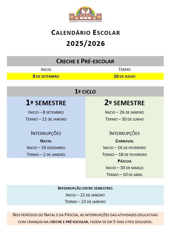 Calendário Escolar 2025/2026