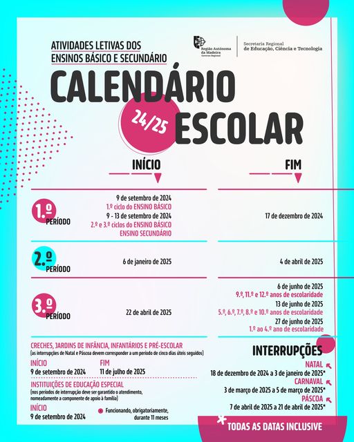 Calendário Escolar 2024/2025