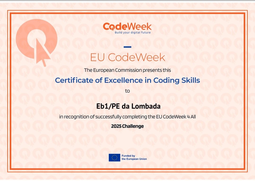 Certificado de Excelência Code Week