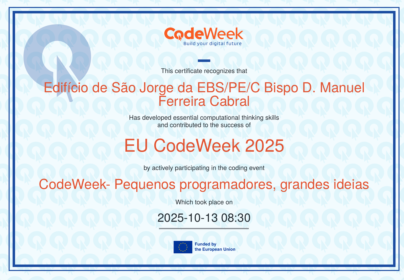 CodeWeek: pequenos programadores, grandes ideias