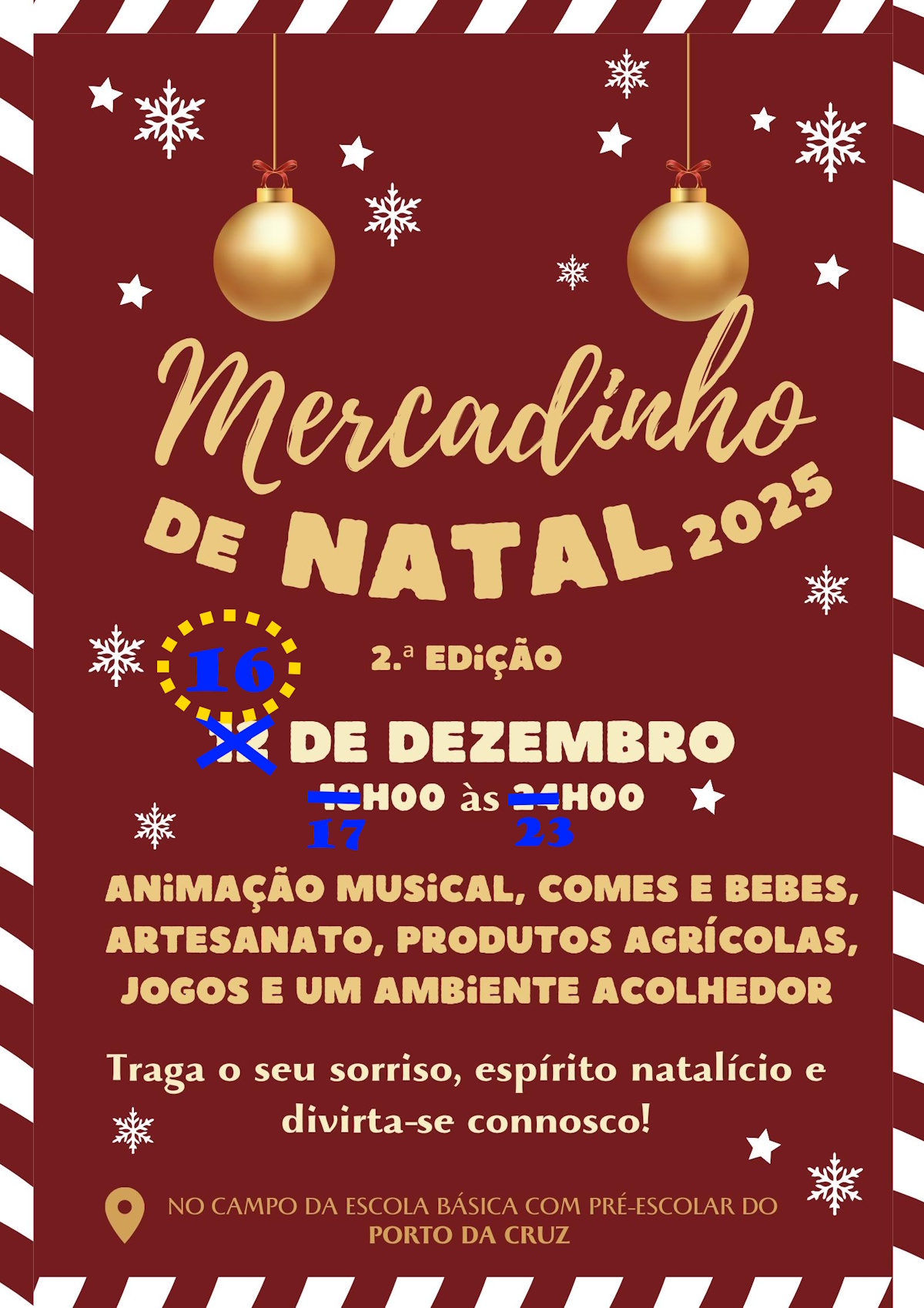 Mercadinho de Natal ADIADO!