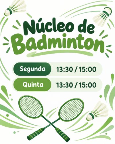 Cartaz Verde de Badminton